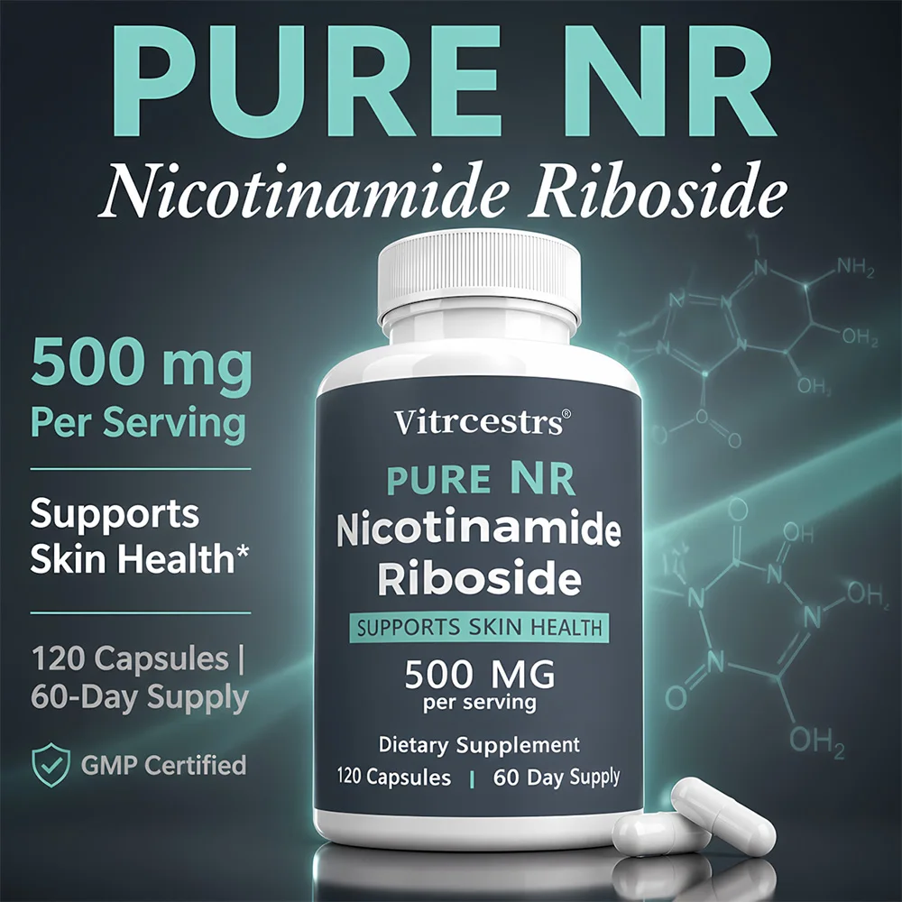 Nicotinamide Riboside Capsules 500mg, Support NAD+ Levels Boost Cellular Energy Anti-Aging Improve Sleep & Daily Vitality, Vegan