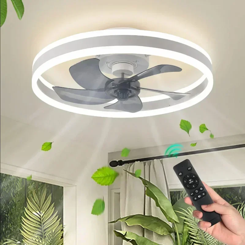 Ventilador de techo inteligente con luz LED y Control remoto, lámpara de araña eléctrica, sala de estar iluminación para, dormitorio y hogar, 220V