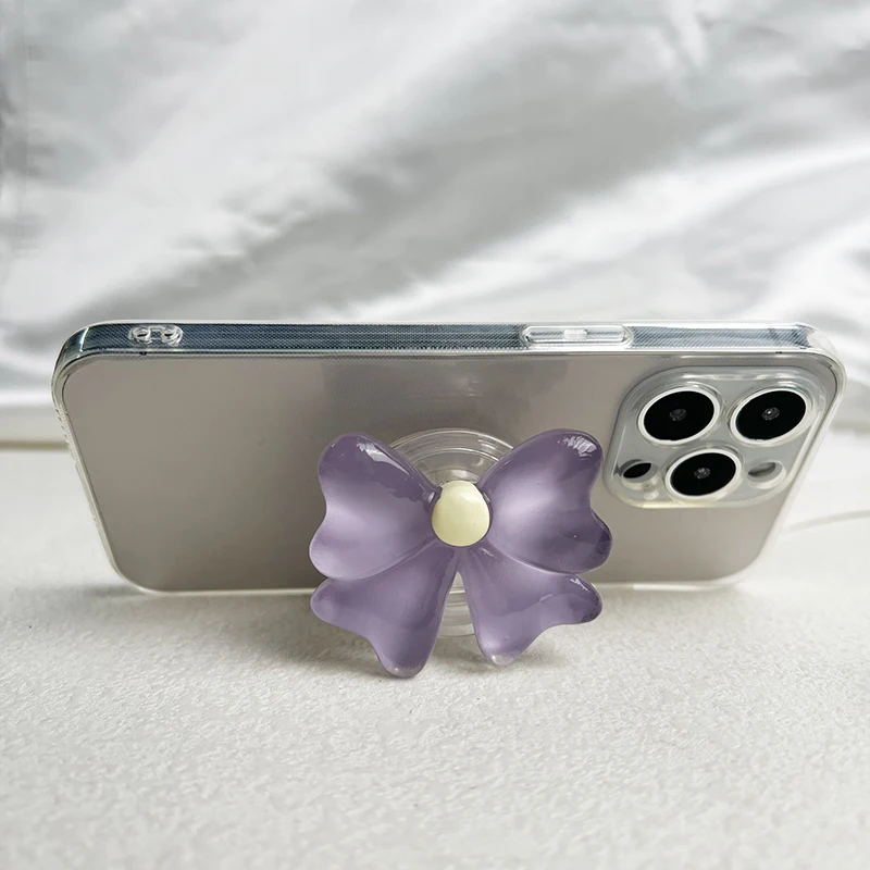 Cute Socket Talk Grip candy colored bow phone stand Lazy desktop folding stand small fresh bow phone grip
