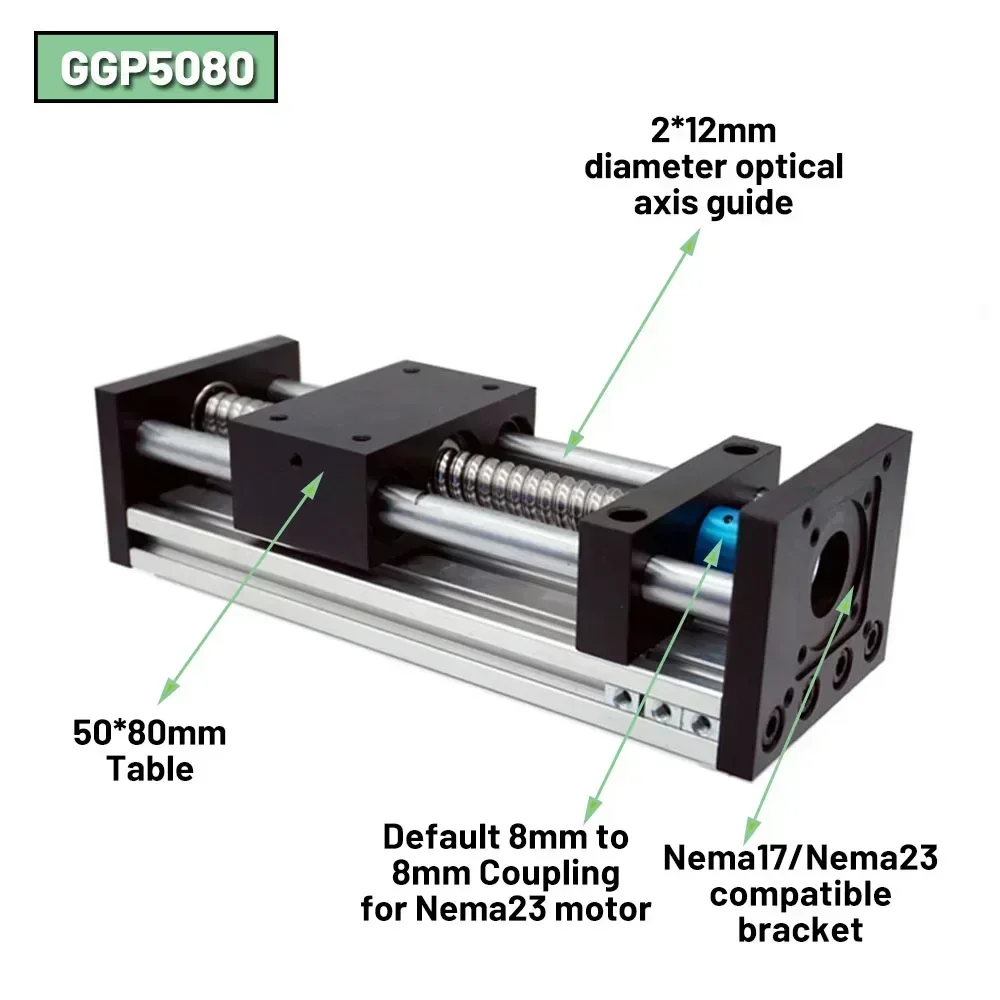 Nema23 Motor Linear Rail Table Kit Motorized Ball Screw Module Sliding Table Motion Stage Single Axis Robot SFU1605 CNC XYZ Axis