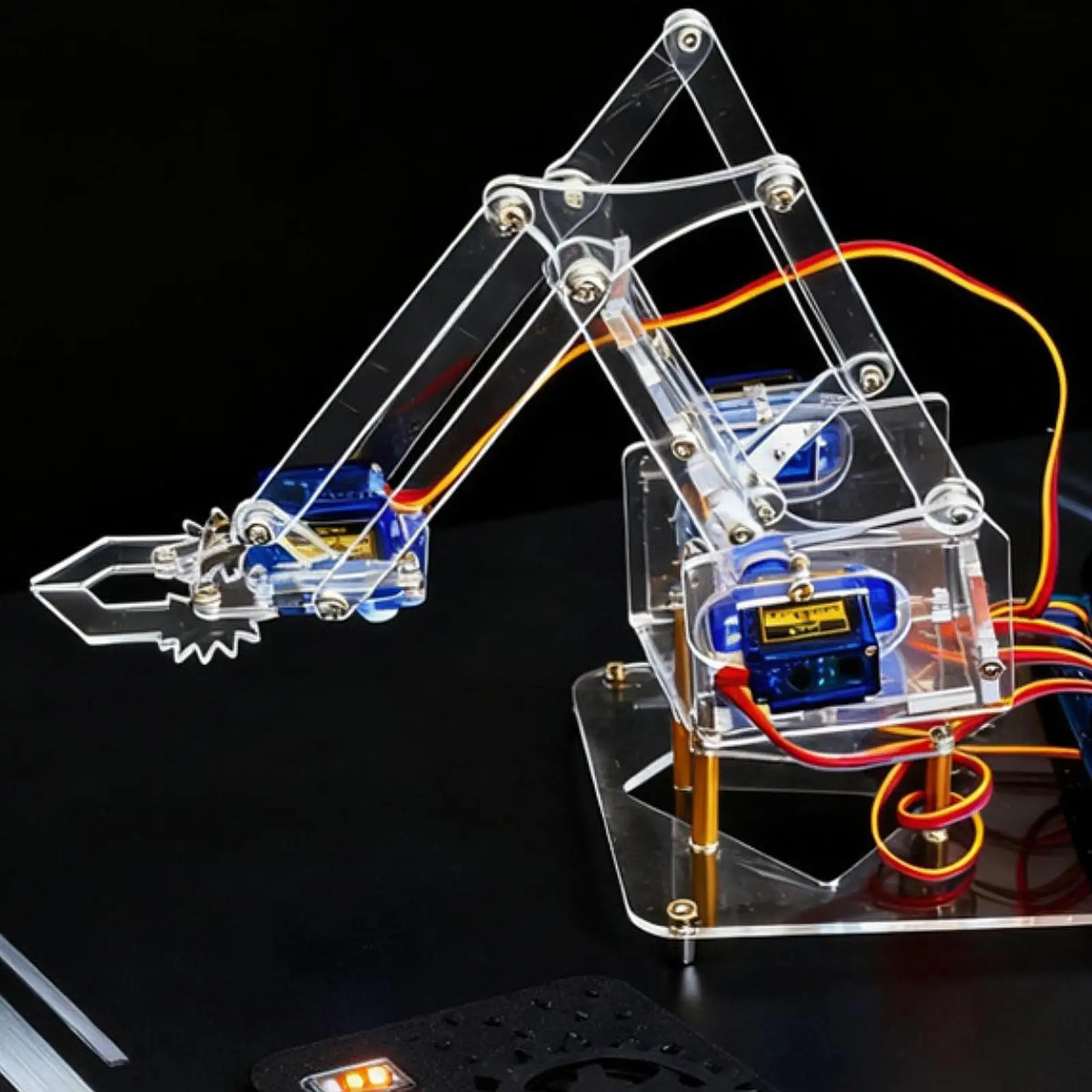 diy-transparent-robotic-arm-kit-soldering-projects-electronics-project-mechanical-arm-building-kit