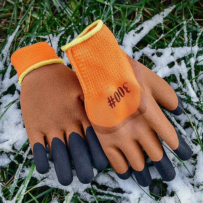 Winter Thickened And Velveted Tire Rubber Wear-resistant Anti-slip Construction Site Labor Protection Gloves Construction Gloves