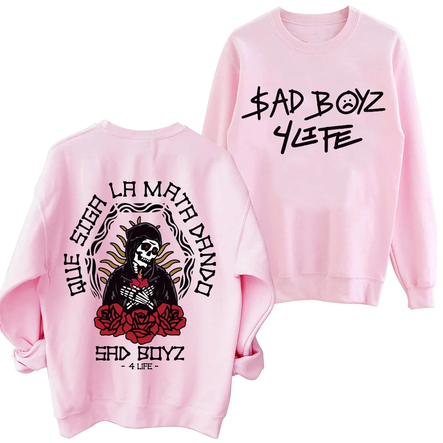 Hoodie de manga comprida Harajuku para homem e mulher, Junior H Sad Boys, 4 Life, Hip Hop, Fans Gift