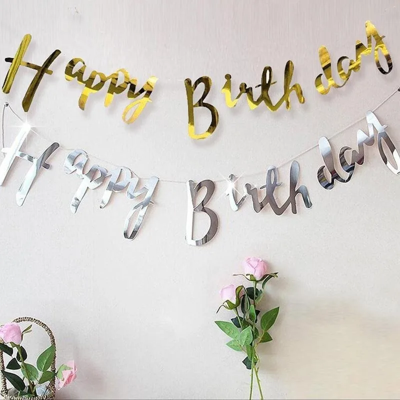 Decoración de fiesta de feliz cumpleaños, pancarta, guirnalda de cumpleaños, decoración de bandera, banderines de escena para niños y adultos, decoración para fiesta de Baby Shower