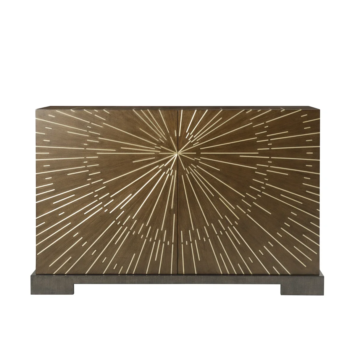 Luxury Art Deco style star brass inlaid solid wood side cabinets, modern entrance lockers