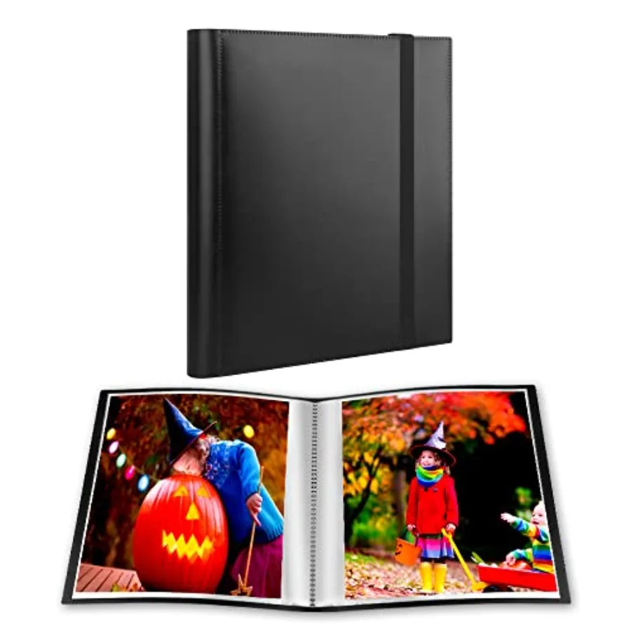 Photo Album 8x10, 8x10 Photo Album Book Holds 68 Photos, Art Portfolio Binder for 8 x 10 Pictures, 10 x 8 Sheet Protector Folde