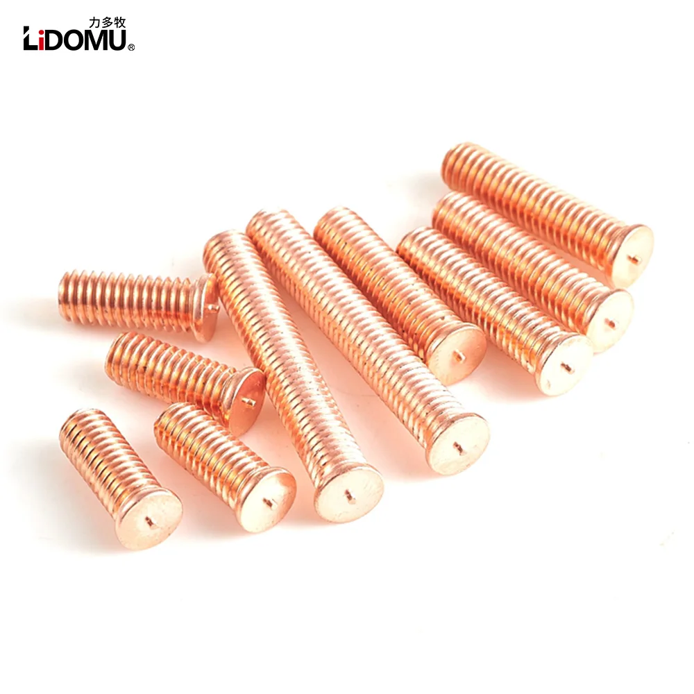 100pcs Copper plated carbon steel welding screws nut weld stud