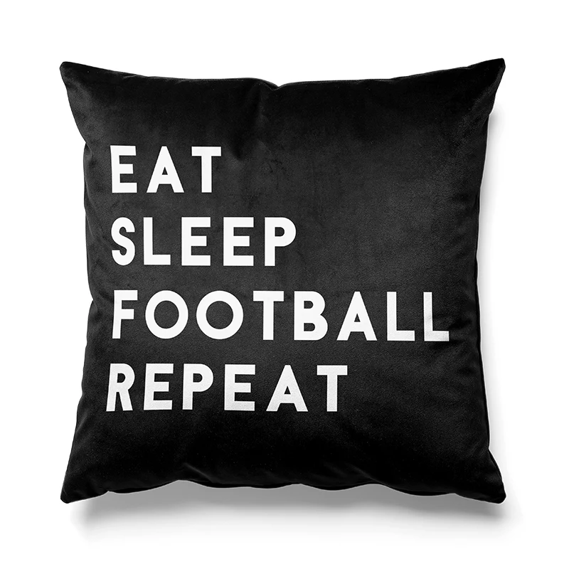 

Aertemisi Eat Sleep Football Repeat Square Throw Pillow Cushion Covers Cases Pillowcases for Sofa 45cm x 45cm