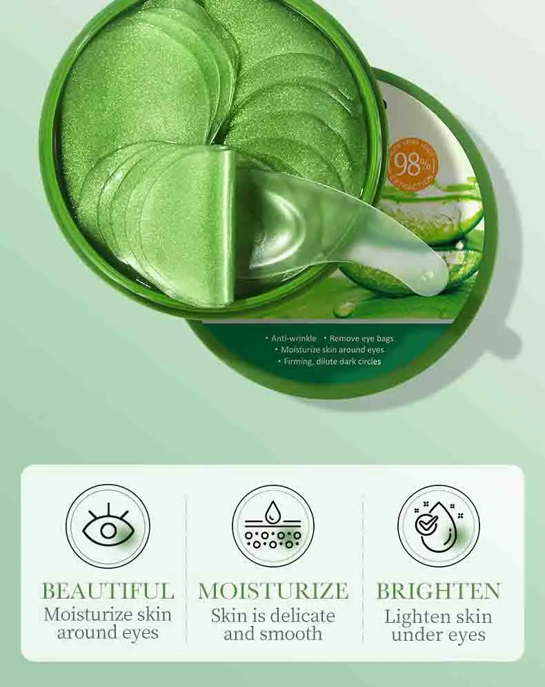 60 Stck SAODER Aloe Vera Kollagen Augenmaske Anti Augenringe Augen Taschen  Feuchtigkeitsspendende Straffende Augenklappen Augen Hautpflegeprodukte -  AliExpress 66
