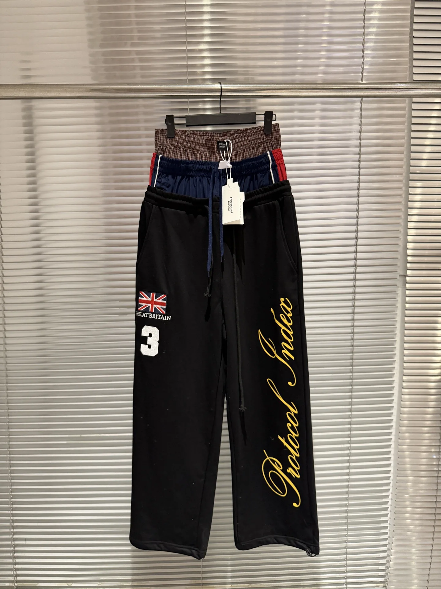 Loose Wide Leg Sport Pants Men's Casual Trousers Embroidered Fake Three Waist Trendy Youth Fashionable Online Exclusive