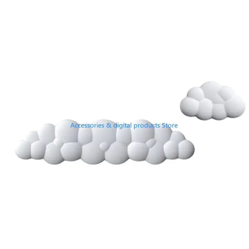 77JD Ergonomic Cloud Wrist Rest Set Wrist Pad Comfortable Breathable Soft Silicone