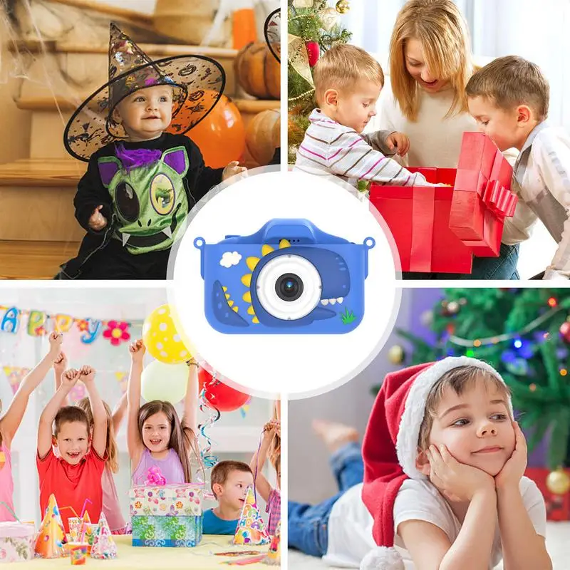 Dinosaurussen Kinderen Selfie Camera Hd Selfie Digitale Videocamera Voor Peuter 4800W Kerst Verjaardagscadeaus Voor Meisjes Jongens Leeftijd 3-12