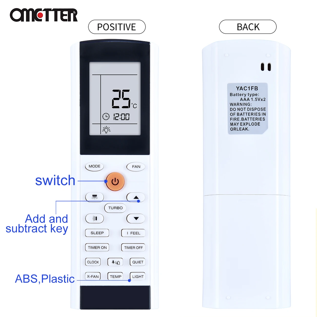 New YACIFB YAC1FB Replacement For Gree ELECTROLUX AC Air Conditioner Remote Control Fernbedienung Remote Controller