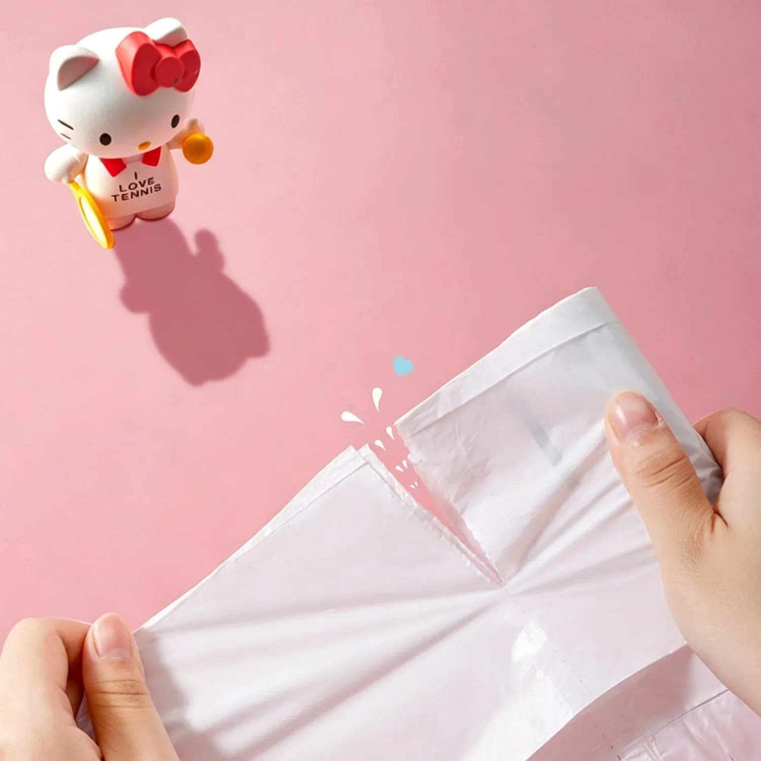 Hello Kitty Drawstring Garbage Bags Cute Cartoon Bin Liners Portable Thick Waste Bags For Home Kitchen