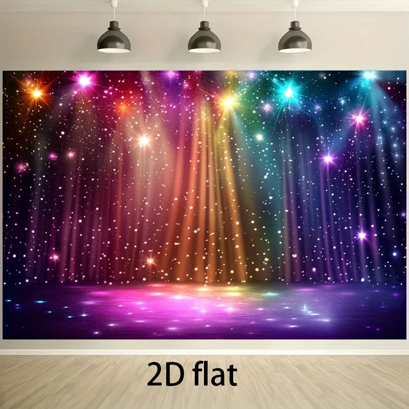 Stunning Galaxy Tapestry Wall Hanging Disco Spotlight Backdrop Neon Rainbow Starry Cosmic Abstract Art Glowing Party Decoration