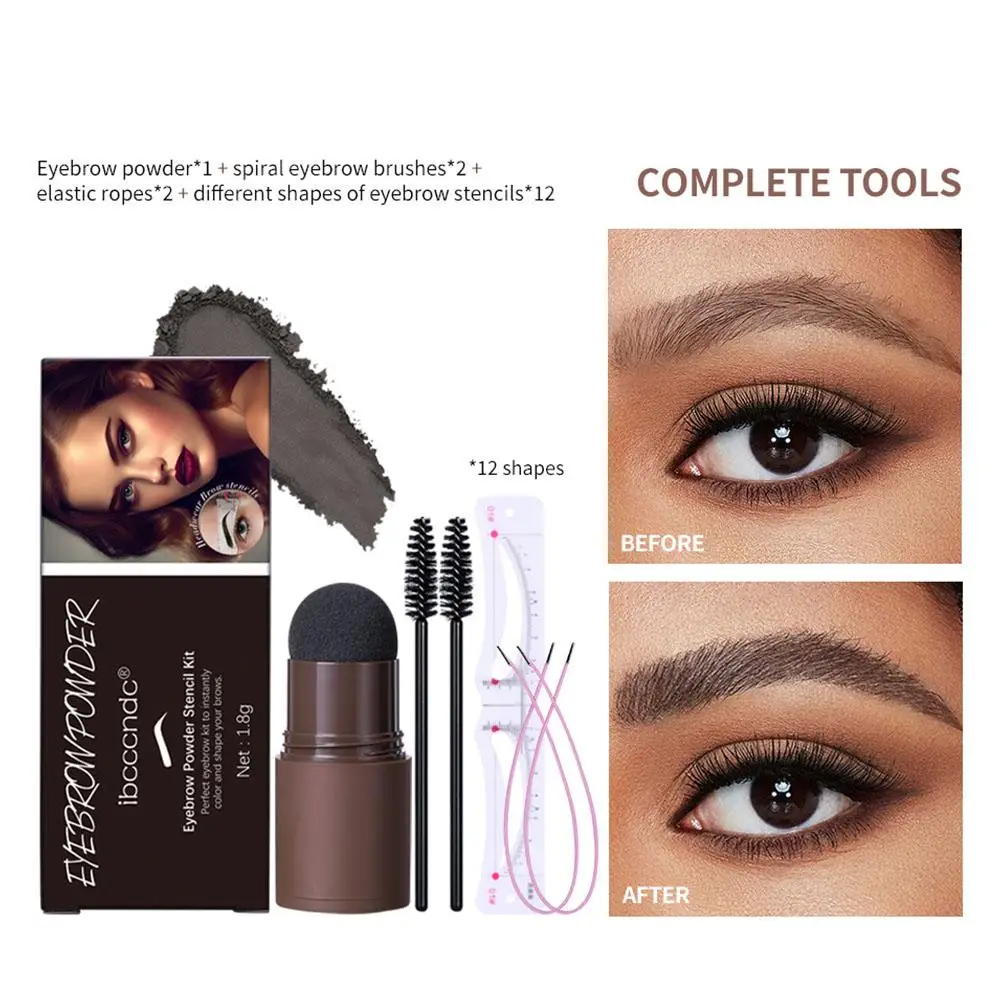 Eyebrow Powder Stamp Shaping Kit Makeup Brushes, Eyebrow Paint, Pencil, Stencil, Hairline Enhance Stick For Defined Brows