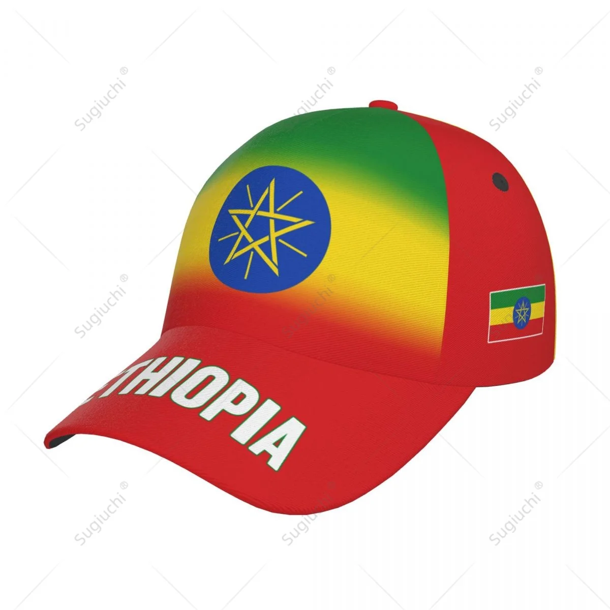 

Бейсбольная кепка унисекс с флагом Эфиопии, градиентный цвет, 3D-печать, для тенниса, велоспорта, гольфа, бейсбола, для любителей спорта