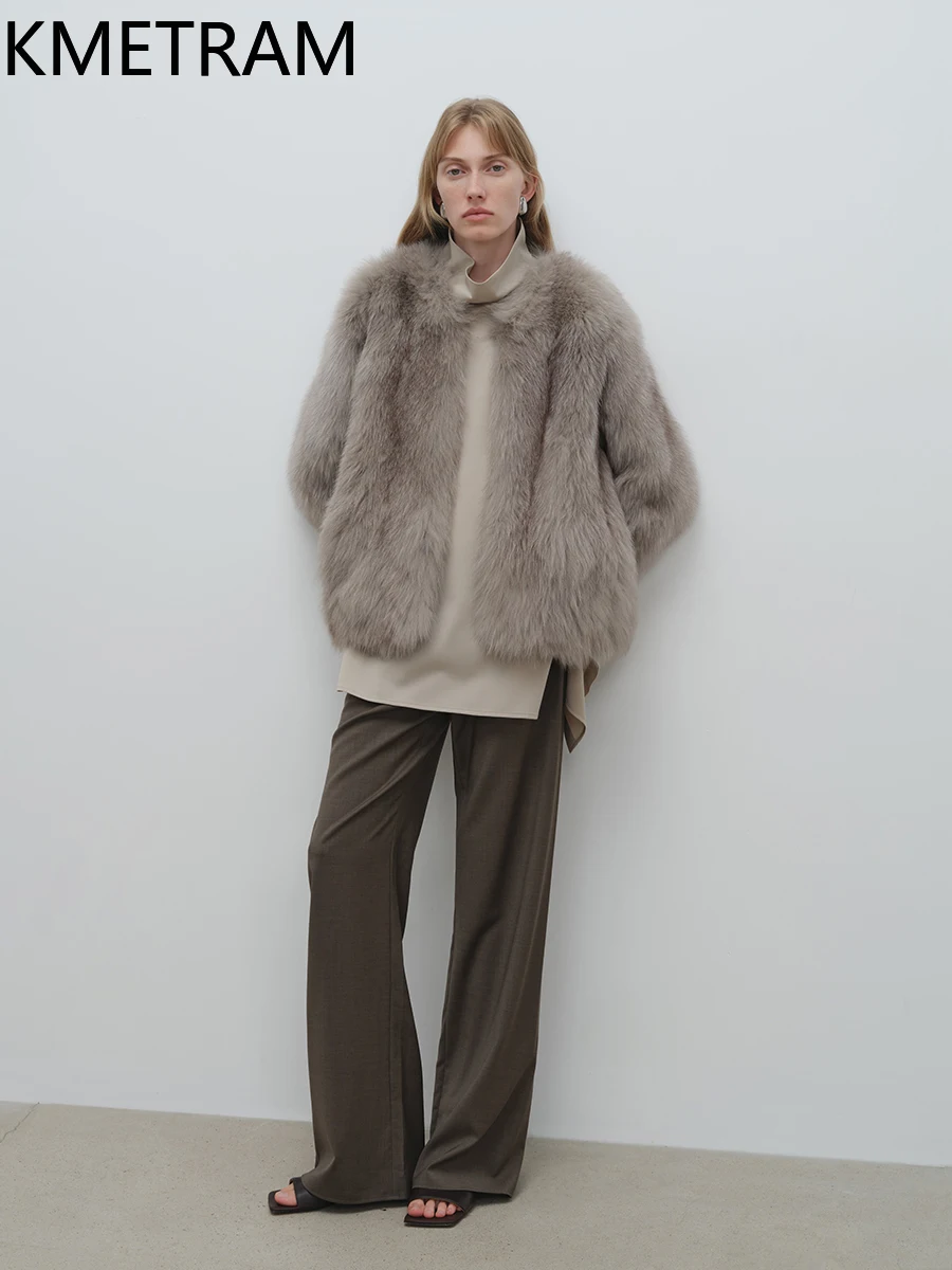 Manteau de fourrure de renard finlande naturelle pour femme, veste en vraie fourrure de haute qualité, nouveau dans les vestes en fourrure, vêtements d'hiver pour femme, 2025 шу onder