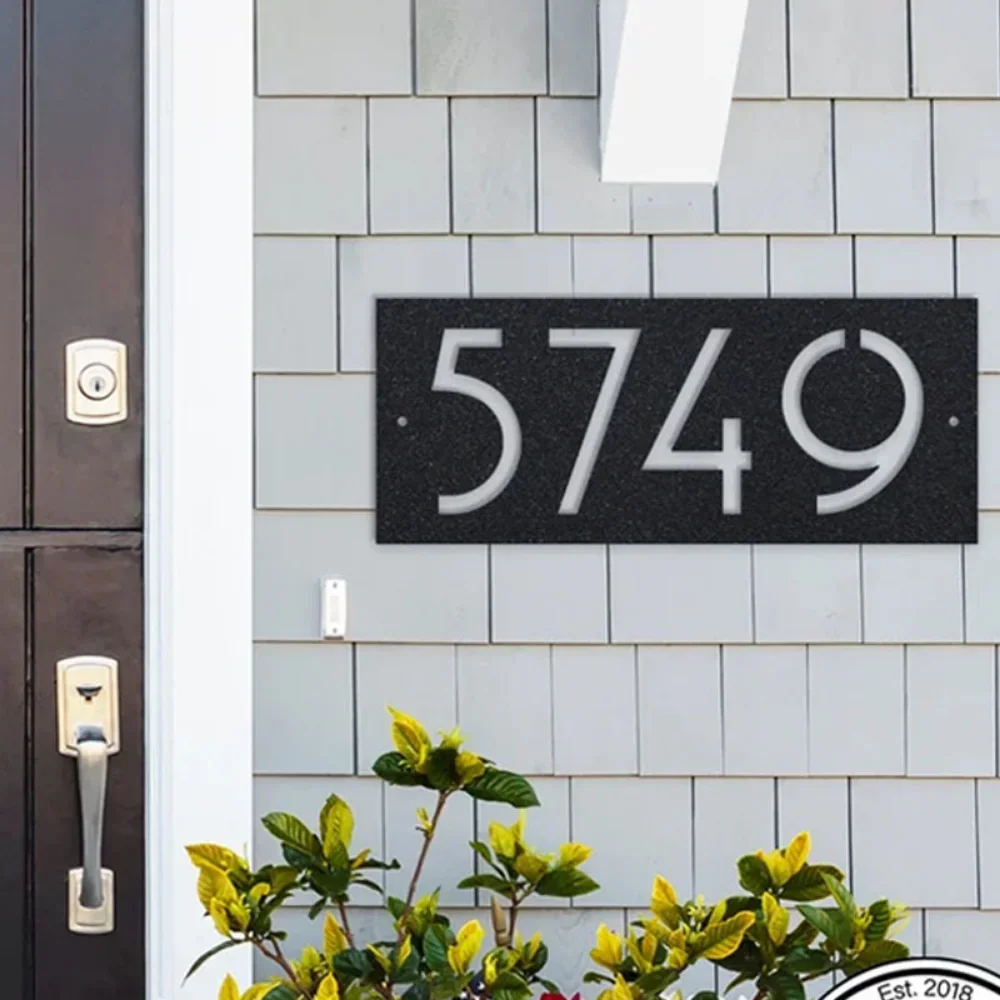 1 adet Orta Yüzyıl Metal Ev Numarası Burcu, Yatay Plaka Tarzında Patlayan Retro Allure, Vintage Ev Tanımlaması için İdeal