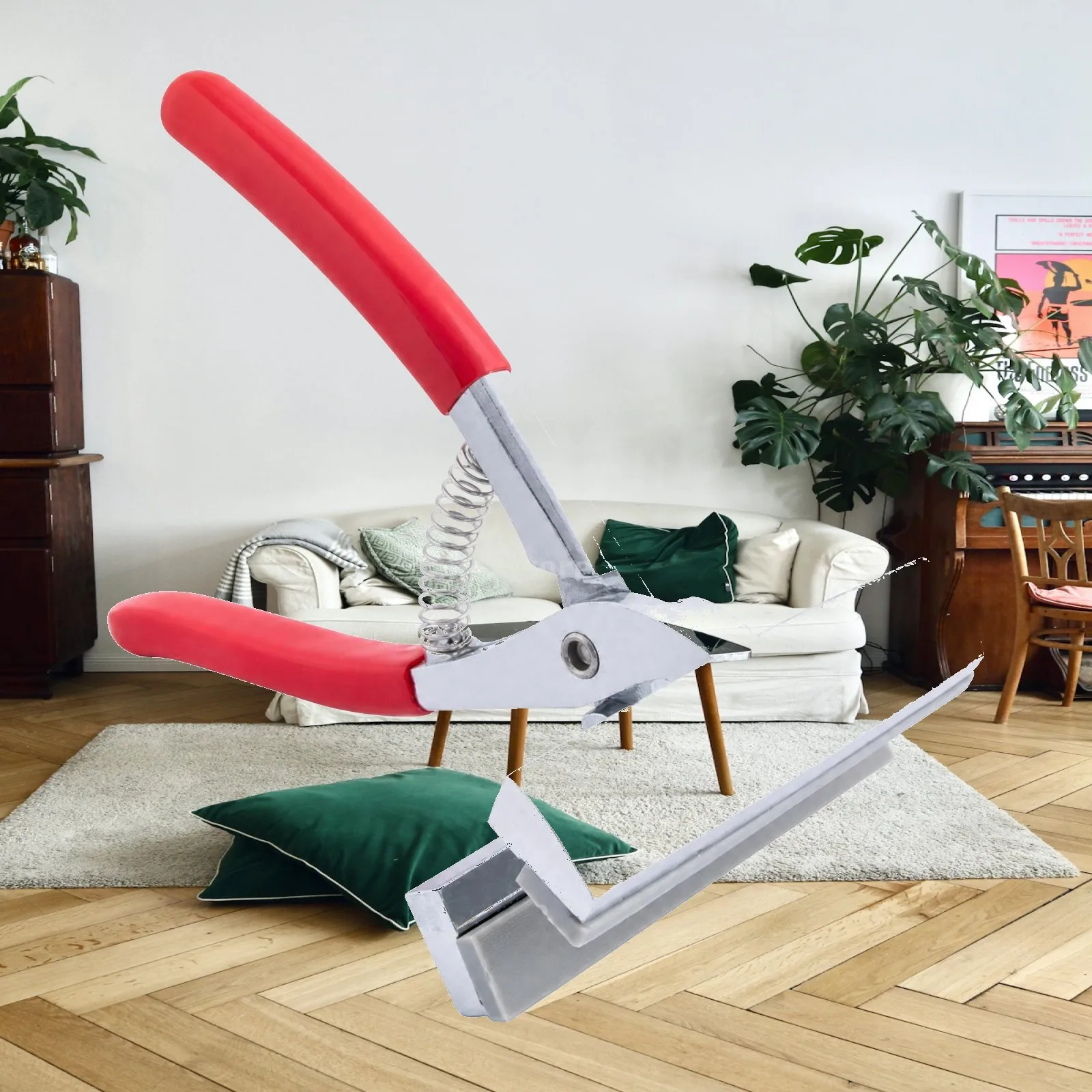 Red Handle Canvas Stretcher Pliers 12CM Wide Grip Metal Tool for Stretching Canvas over Wooden Frames