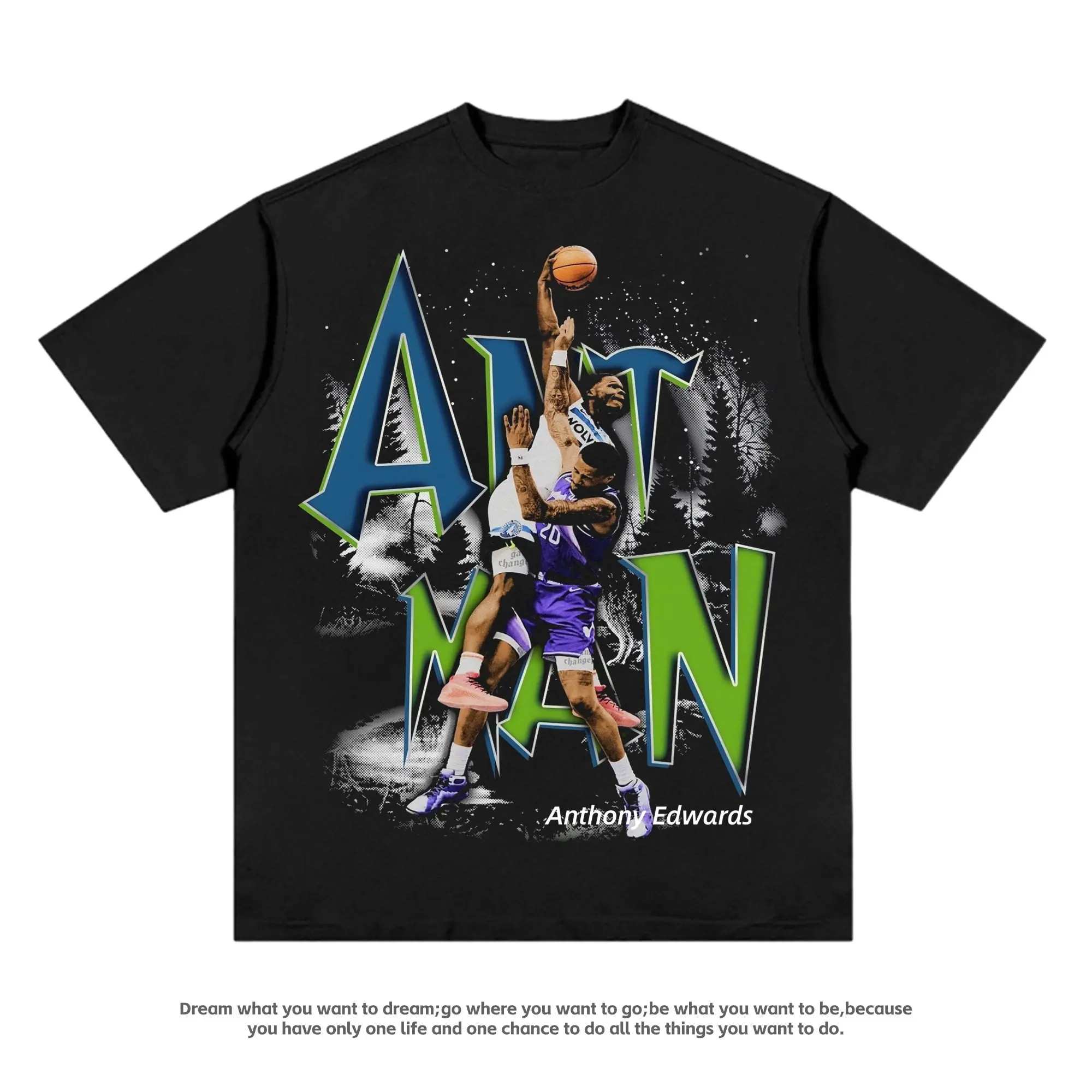 

Футболка с принтом «Антони Эдвардс: Человек-муравей», оверсайз, с круглым вырезом, из мягкого дышащего хлопка, в стиле Харадзюку, для баскетбольных фанатов, повседневная, для ношения на каждый день