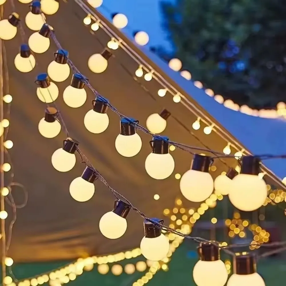 1PC 10/20LED Solar Powered G40 Globe String Lights,Outdoor Waterproof Fairy Lights for Home Party Garden Patio Yard Decor