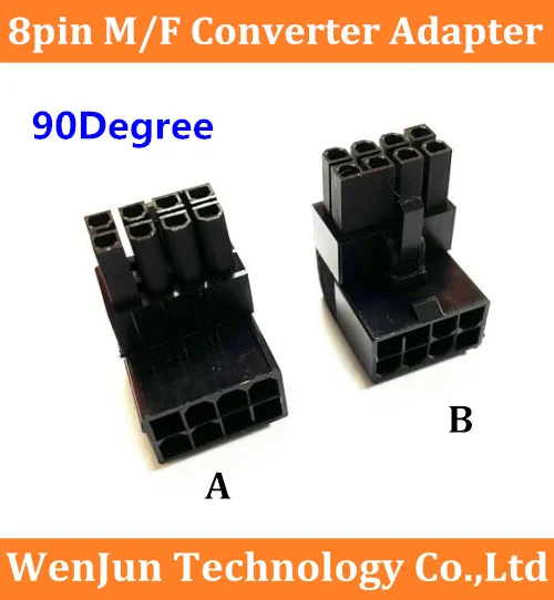 

4pin CPU 8PIN 6pin PCI-E 8pin Male to Female 90 Degree Angled Connector for PC Desktops Graphics Card 8P Power Port plug socket