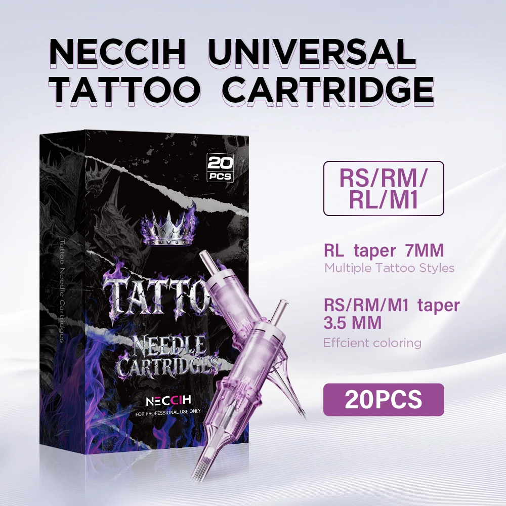 20pcs/lot Universal Tattoo Cartridges RL/RM/M1 0.25 0.3MM Round Liner Disposable Sterilized Safety Needles for Tattoo Machines