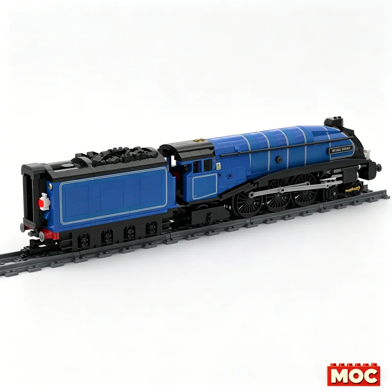 1576 Pcs LNER A4 Sir Nigel Gresley Steam Locomotive BR Blue Livery Custom Building Blocks Train Model Educational Assembly Toy view 4