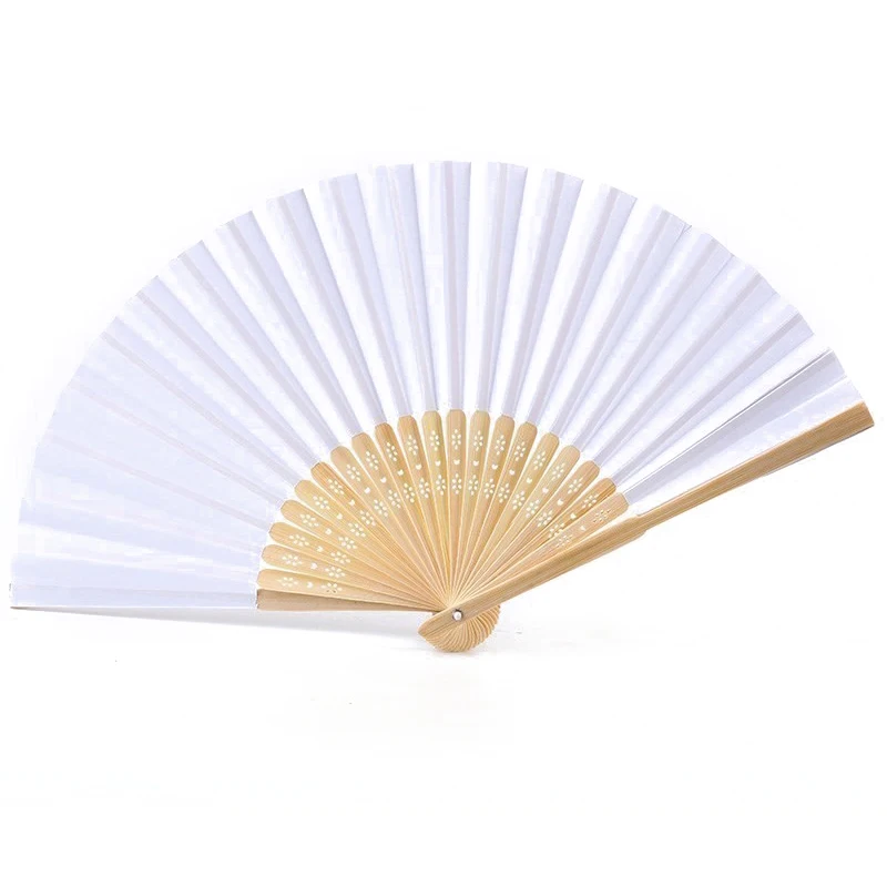 1/5Pcs Hand-Painted Foldable Paper Fan Portable Party Wedding Supplies Chinese Hand Dance Fan Gift Ramadan Decoration 21cm