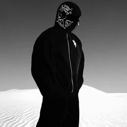 Men And Women Y2K Street Hip-hop Fashion Full Zip Hoodie Goth Harajuku Long Sleeve Oversized Sweatshirt Autumn Loose Jackets Top