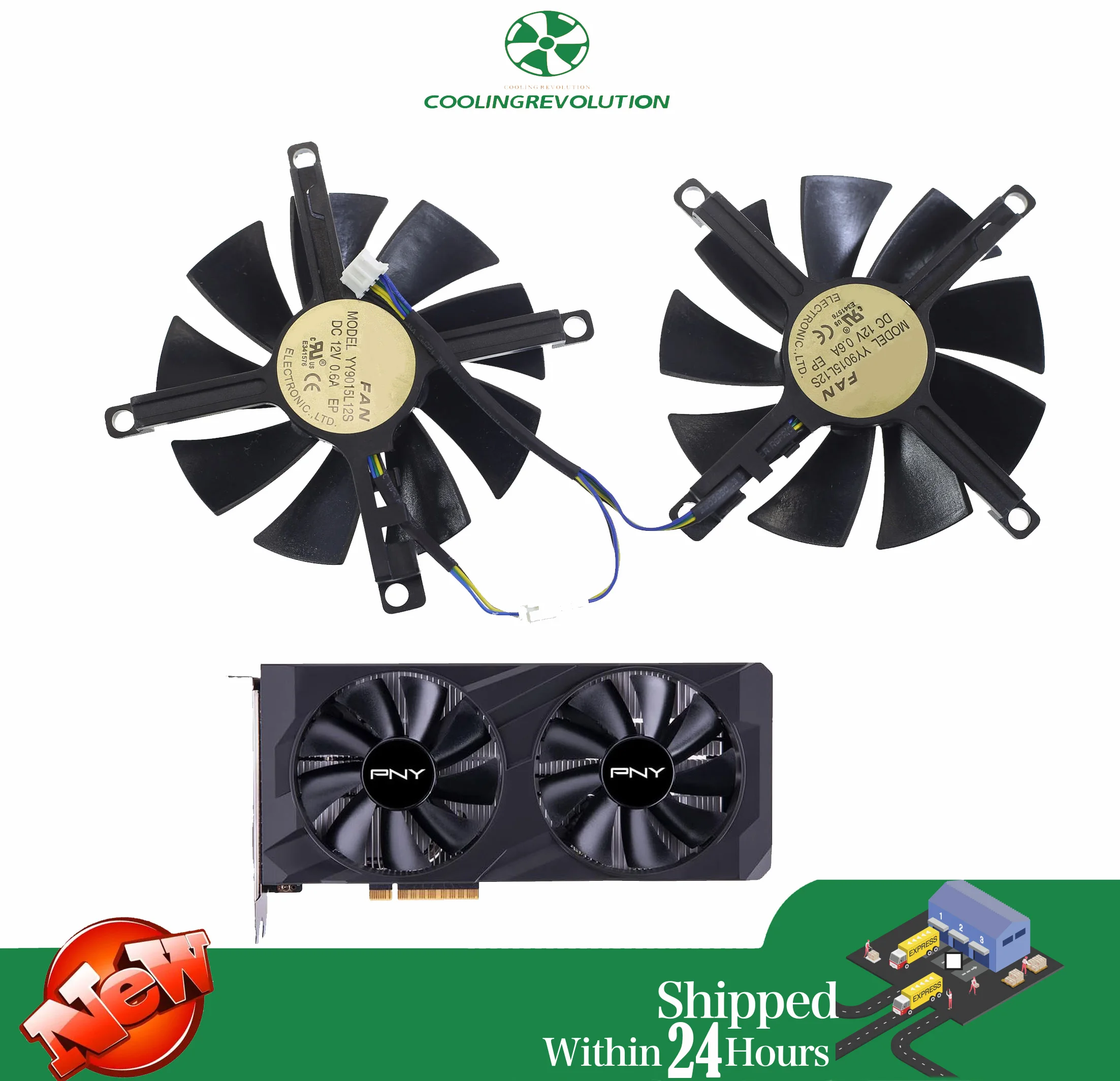 85MM YY9015L12S DC12V 0.6A 4-Pin Graphics Card Fan For PNY RTX 3050 Verto Dual Fan Graphics Card