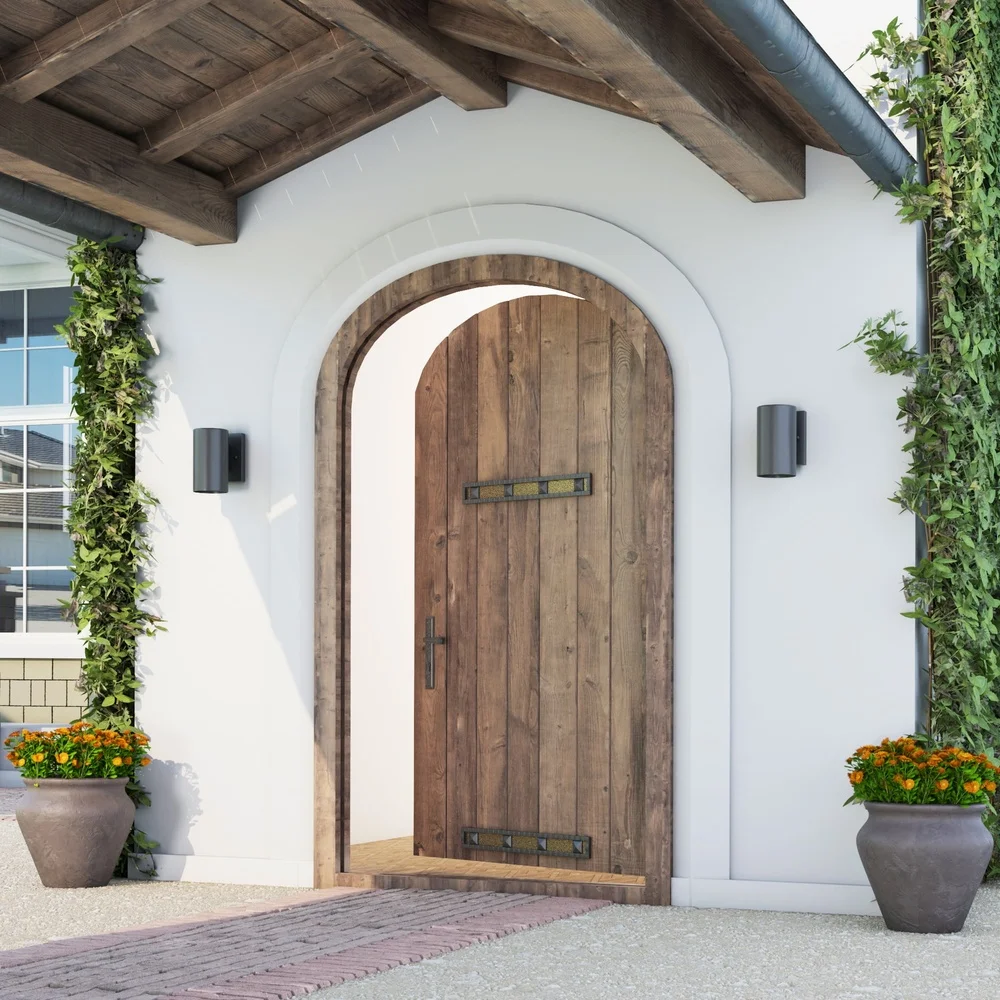 Modern Outdoor LED Wall Light Wet Rated Cylindrical Design Stylish Fixture Patio Garden Entryway E26 Bulb Compatible Easy