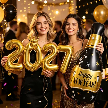 Happy New Year champagne balloon