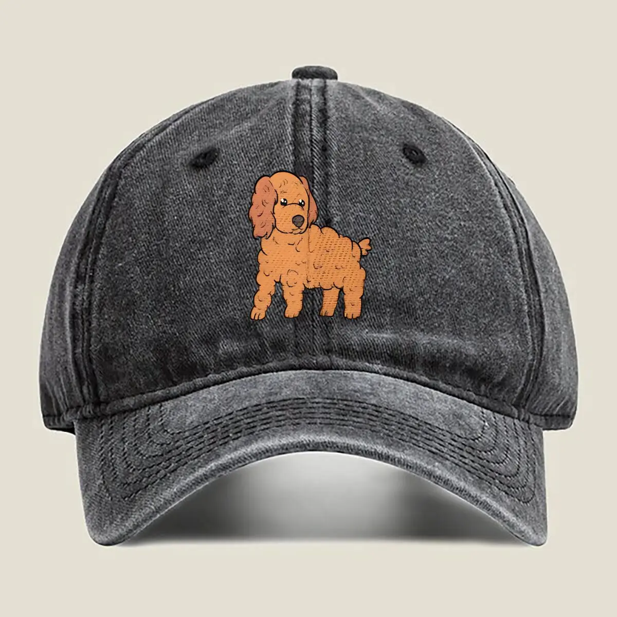 

Poodle - Cute Dog Illustration Washed Baseball Cap