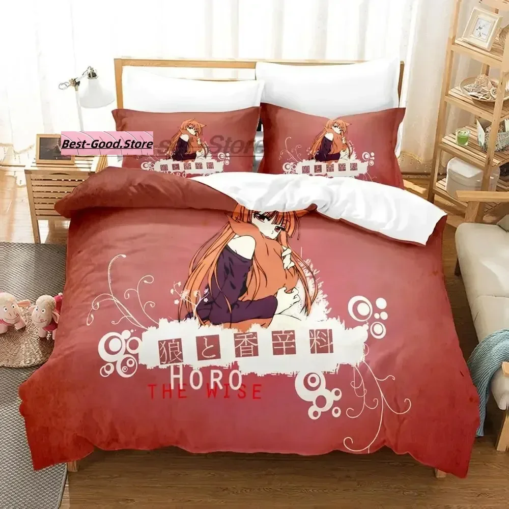 

Spice and Wolf Bedding Set Single Twin Full Queen King Size Bed Set Aldult Kid Bedroom Duvetcover Sets 3D Print Anime 2022