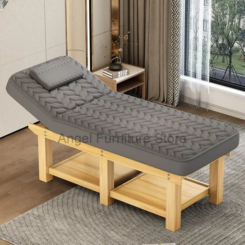 Spa Wooden Massage Table Comfort Esthetician Pedicure Beauty Salon Foldable Bed Facial Camastro Plegable Salon Furniture MQ50MB