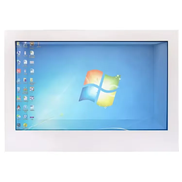 Piccolo display lcd trasparente monitor da 21.5 pollici trasparente finestra pubblicità macchina doccia kit di visualizzazione vetrina