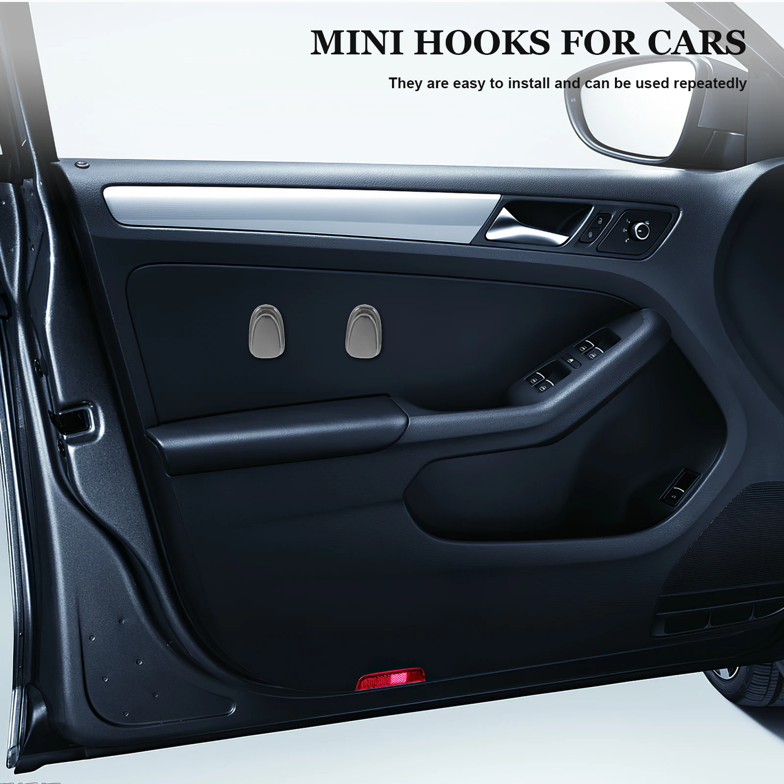 

2pcs Car Mini Hooks Zinc Alloy Adhesive Sticker Small Hangers for Keys Earphones Reusable Long Lasting Practical Car