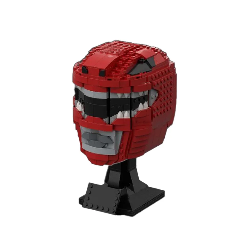 637 PCS Armor Helmet Bricks Helmet Red Ranger MOC Customize Modular Building Block Technology Model DIY Boys Holiday Toy Gifts