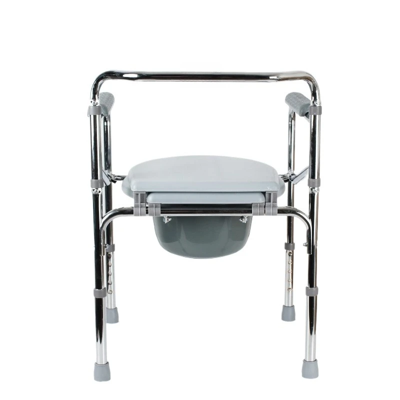 

Aluminum alloy disabled toilet chair foldable portable toilet stool elderly bathing pregnant women toilet stool with wheels