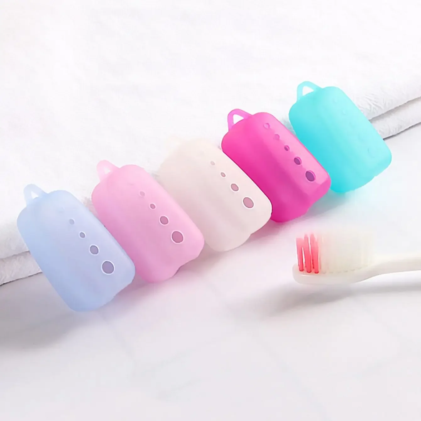 3pcs silicone toothbrush dust cover - random