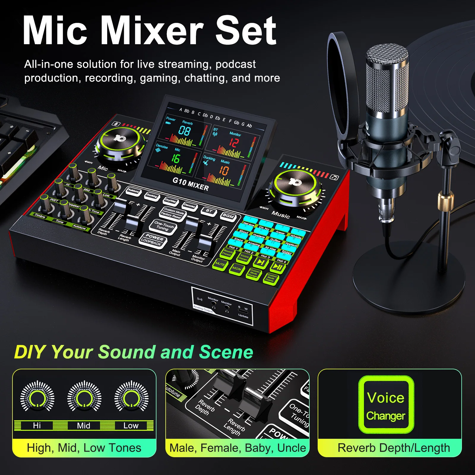 Tenlamp G10-P15B Podcast Micro - Pc Gaming Youtubers review and price