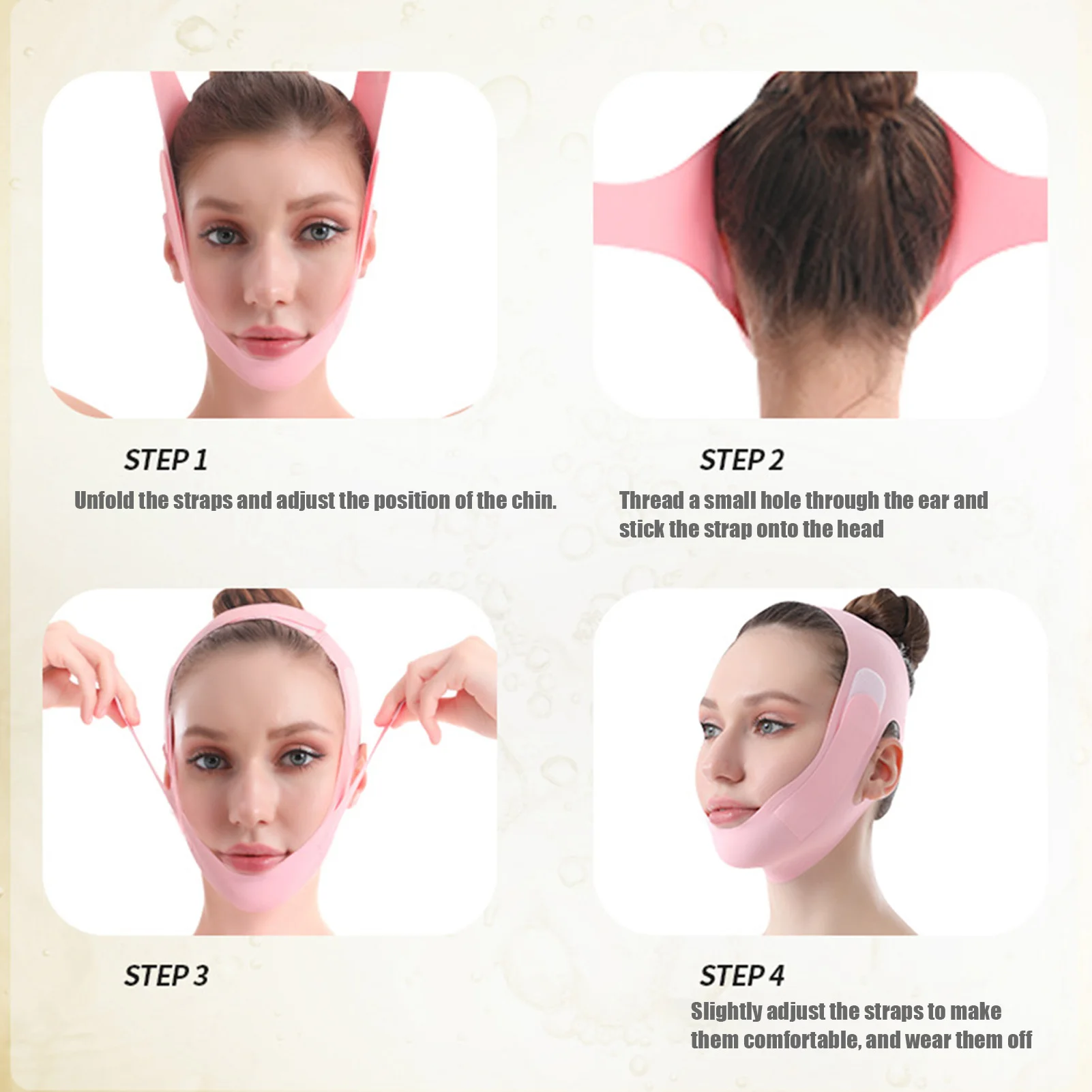 المحمولة قابل للتعديل شد الوجه ضمادة شد الوجه حزام تنفس على شكل حرف V التخسيس ضمادة قابلة لإعادة الاستخدام حزام رفع الوجه #6