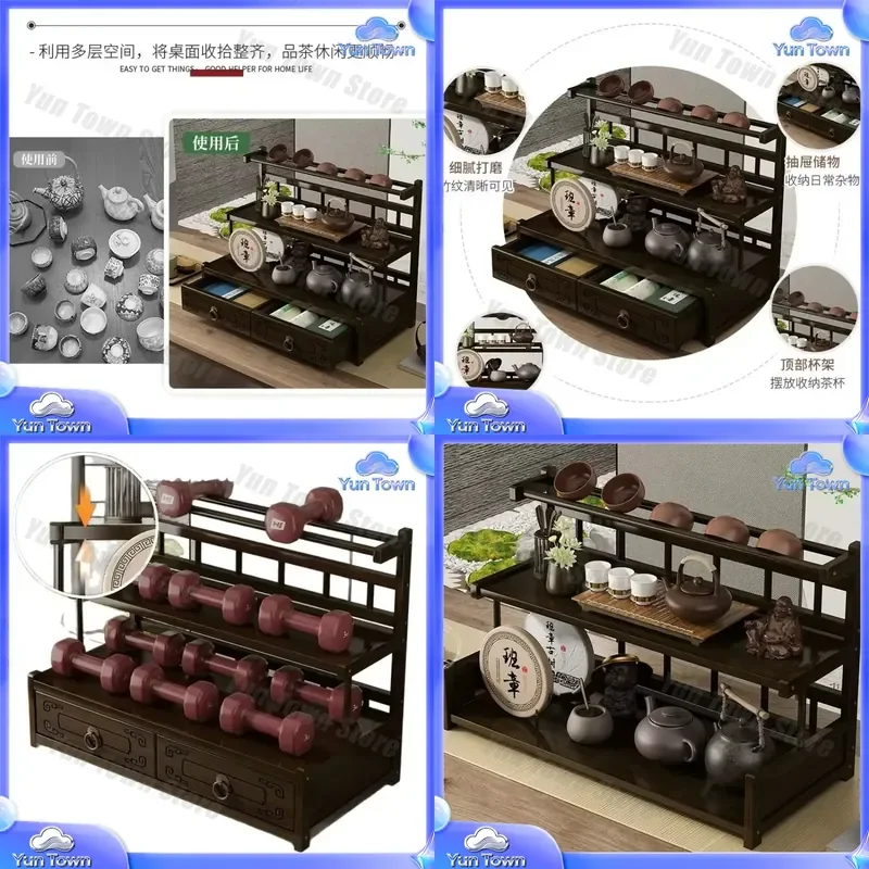 for Table Bogu Rack Tea Set Shelf Office Creative Teacup Storage Rack Zisha Pot Rack Teapot Shelf Modern Home Decor Living