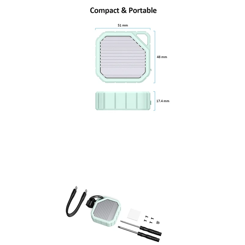 

Well Made-External SSD SSD Case 2230 M.2 Nvme PCI-E M.2 USB 3.2 Gen 2 10Gbps Laptop Iphone 16 Pro Ipad