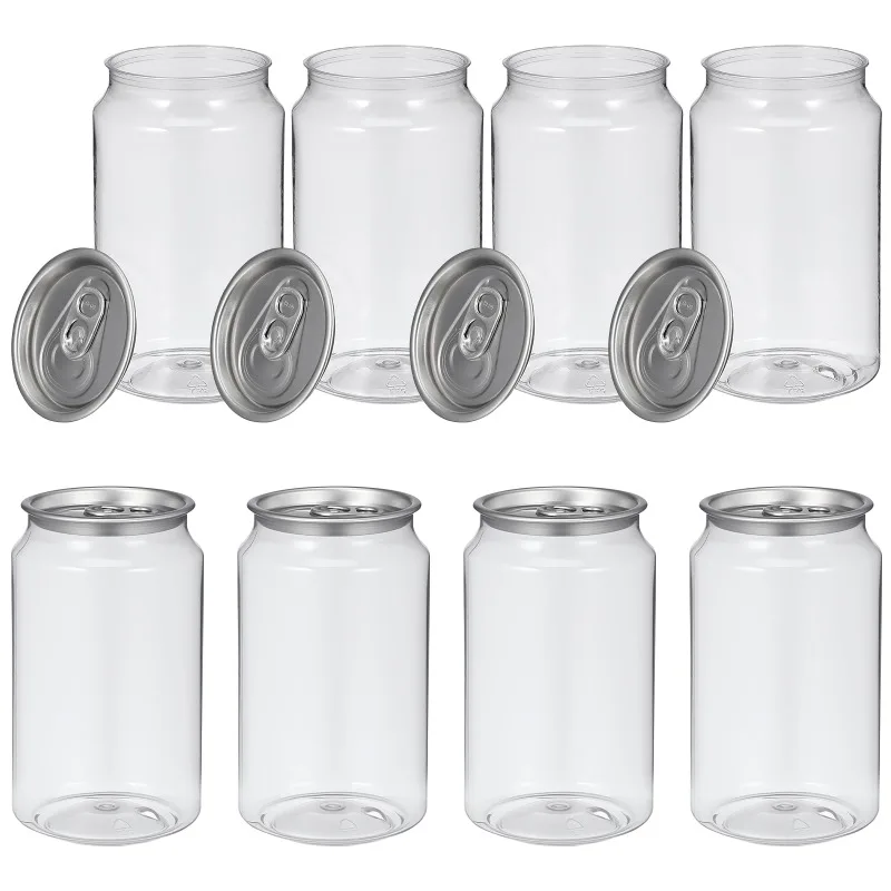 330ml 10pcs Disposable Cans Milk Tea Ring-pull Cans Drinks Container PET Empty Bottle Water Drinks Bottles Storage Beverage Jars