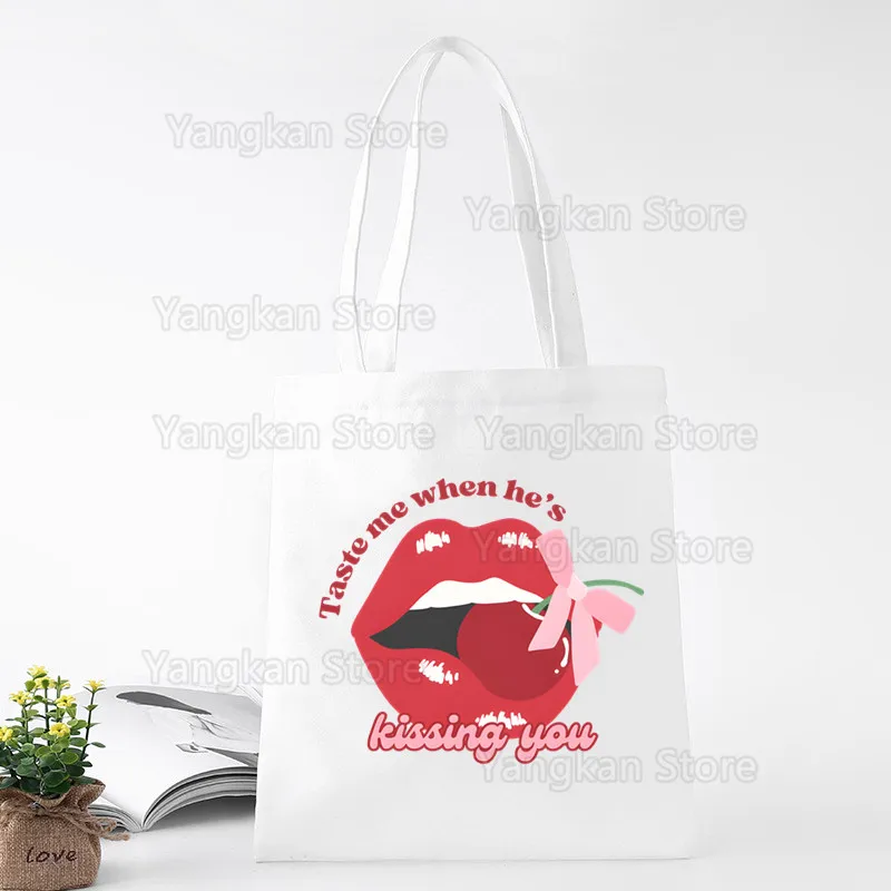 Sabrina Carpenter Pop Culture Y2k Please Please Picknicktasche Shopper Taschen Tote Canvas Tasche Harajuku Wiederverwendbar Groß