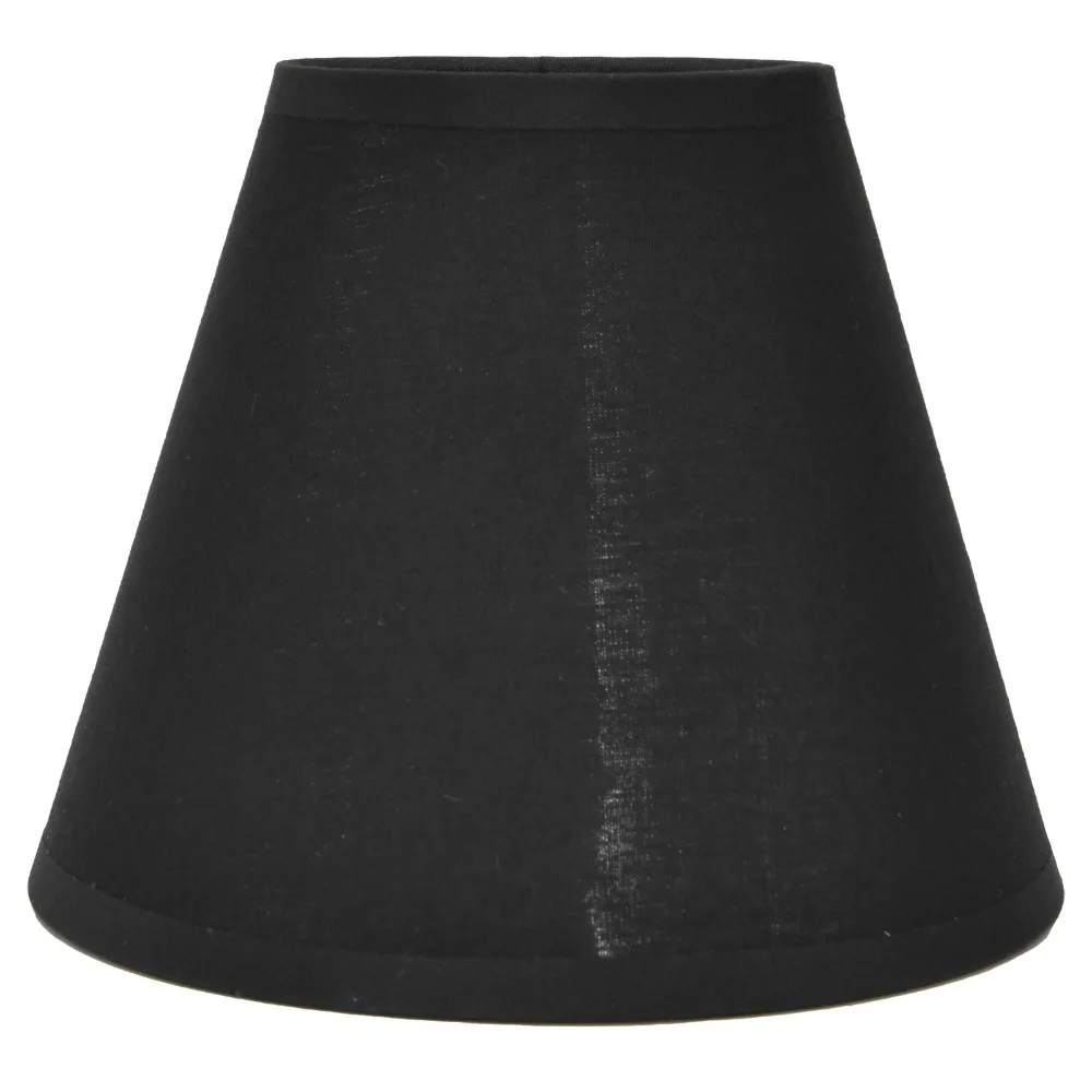 6PCS Decor Black&Gold Lampshade Clip On Design Fabric Lamp Cover Lightweight Small Lamp Shades Chandelier Replacement