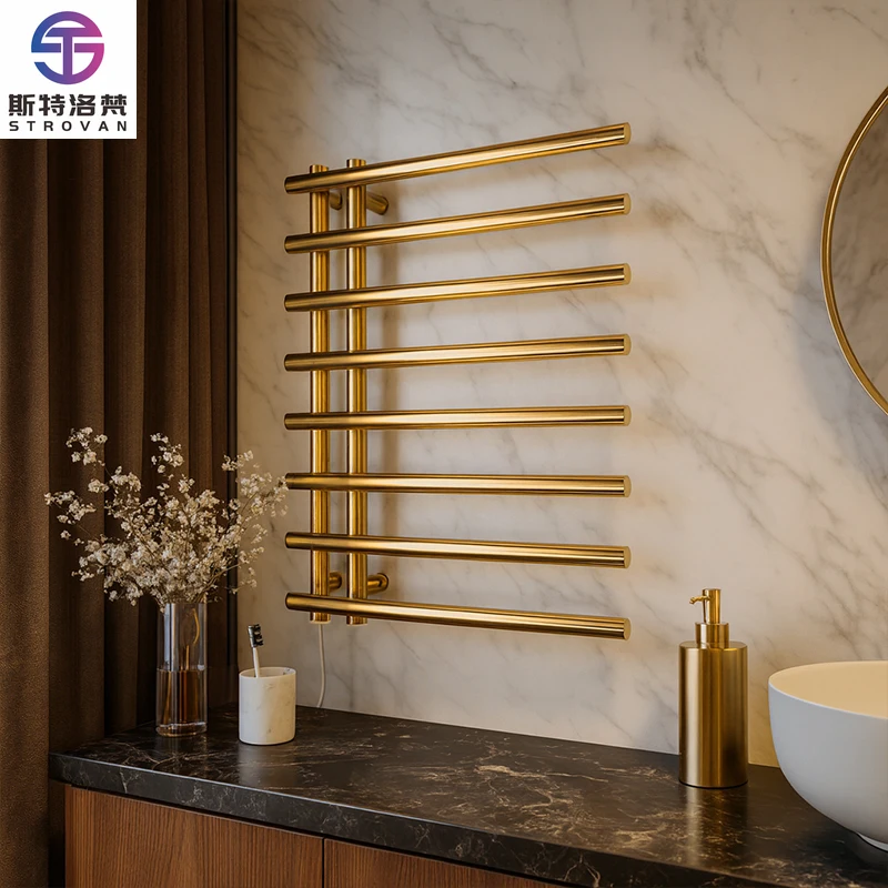 Rectangular Stainless Steel Wall Mounted Electric Heater Single Towel Warmer for Spa Salon or Bathroom Wall Hanging Design